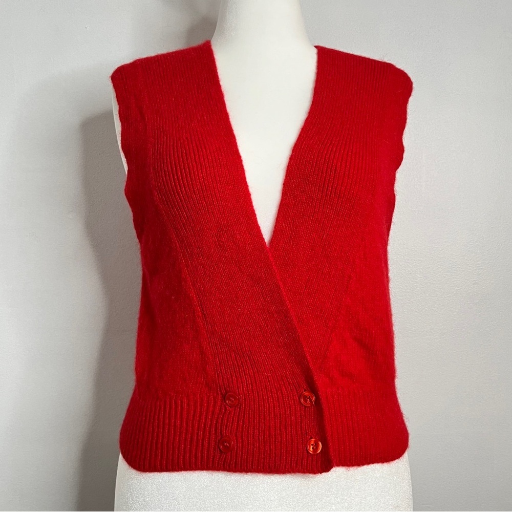 jcpenney Red V-Neck Sleeveless Sweater Vest
